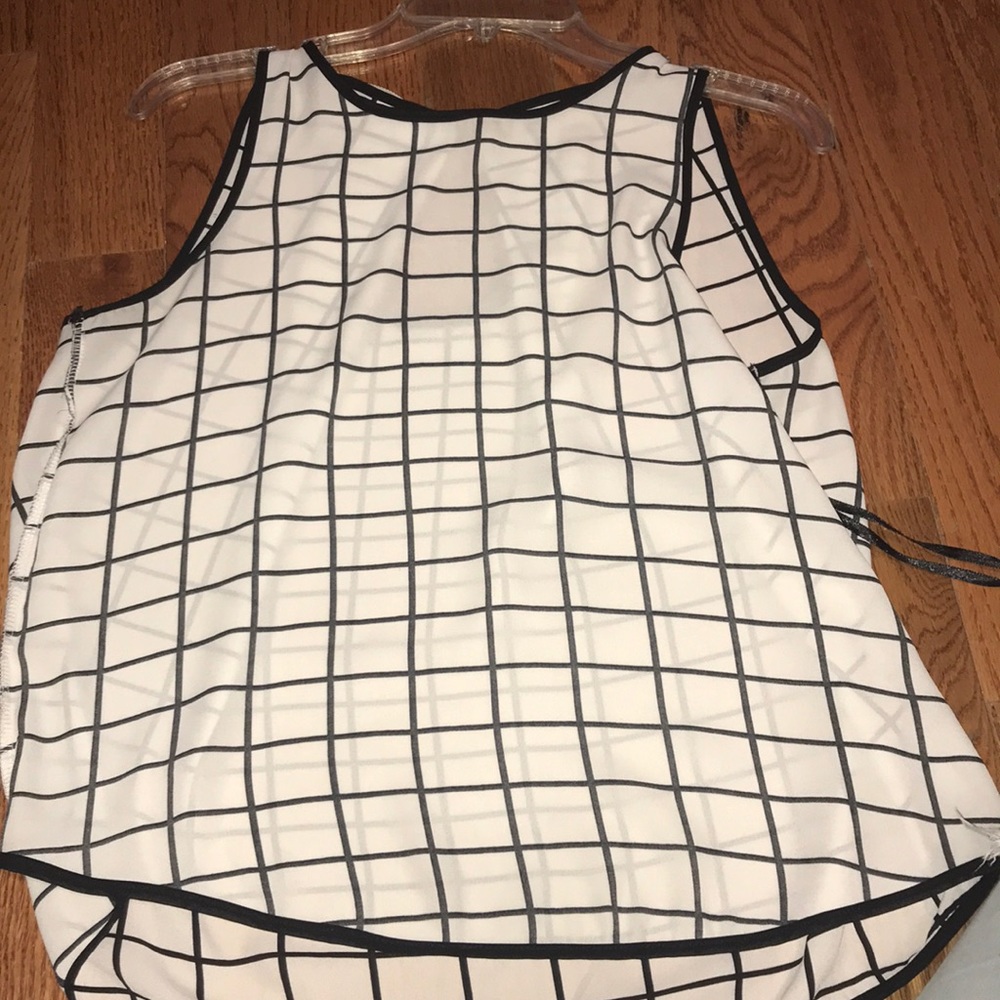 Black and white square blouse